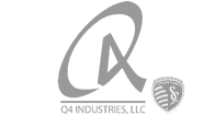 Logo of Q4 Industries, LLC featuring a stylized "Q" and shield emblem.