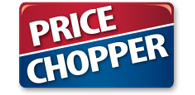 Red and blue logo with the text "Price Chopper" in white capital letters, angled diagonally.