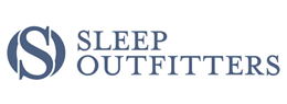 Logo of Sleep Outfitters featuring a stylized "S" followed by the text "SLEEP OUTFITTERS" in blue uppercase letters.