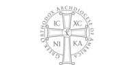 Seal of the Greek Orthodox Archdiocese of America, featuring a cross with Greek letters IC XC and NI KA.